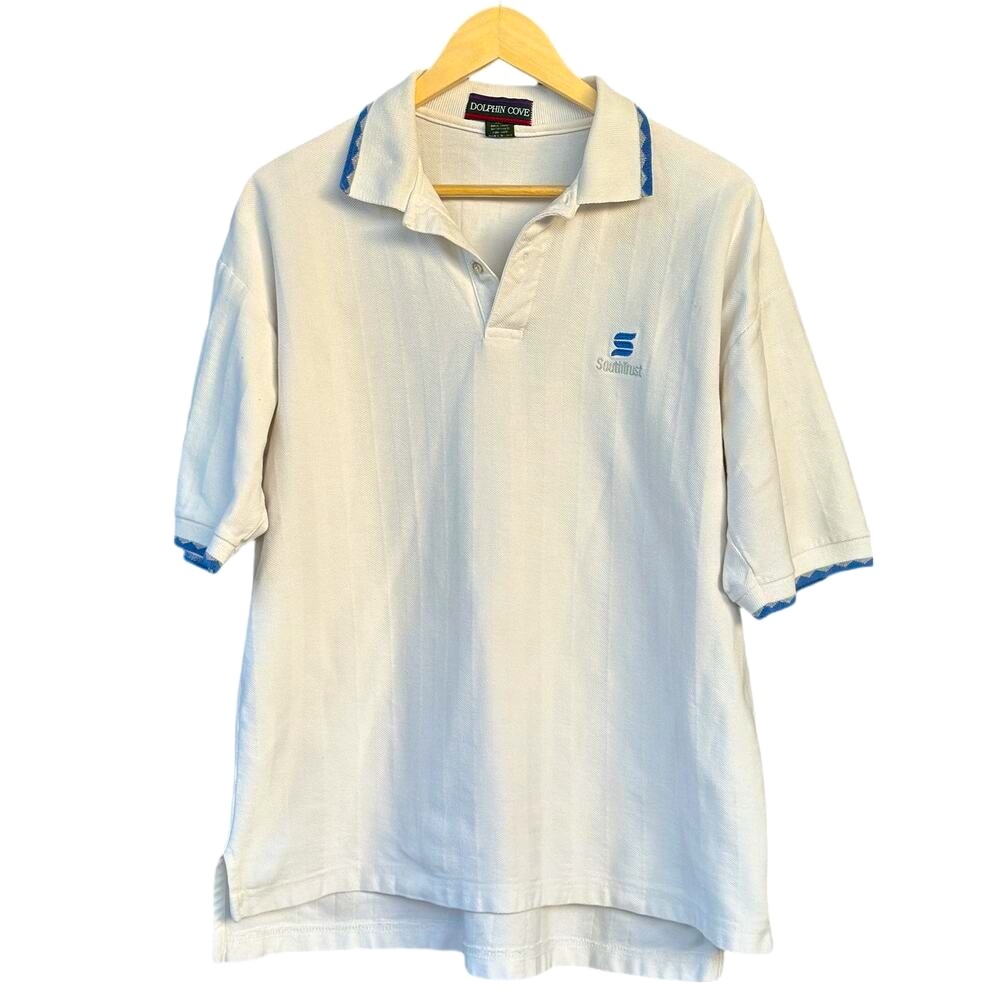 Vintage 90s Dolphin Cove Men’s XL Short Sleeve Shirt Embroidered SouthTrust Logo